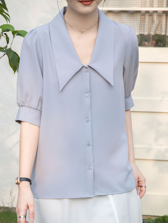 Real Shot 2024 Summer New White Shirt High-Grade Temperament Top Design Sense Niche Chic Long Sleeve Shirt for Women