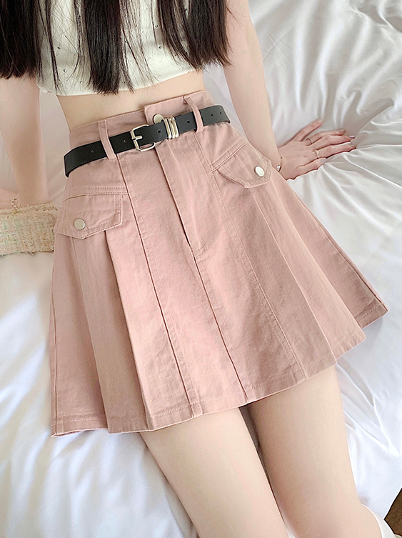 High Waist Elegant Slimming Short Skirt 百褶半身裙