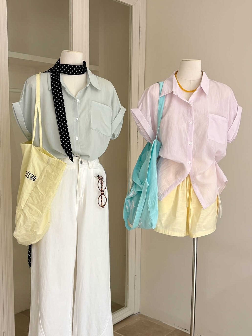 Rolled-Sleeve Short-Sleeve Shirt 卷边百搭短袖衬衫*11 Colors