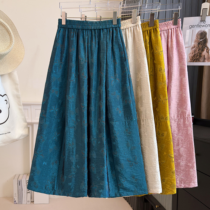 VELVÉ Jacquard Wide-Leg Pants 提花琉璃絲麻八分阔腿直筒裤*4 Color