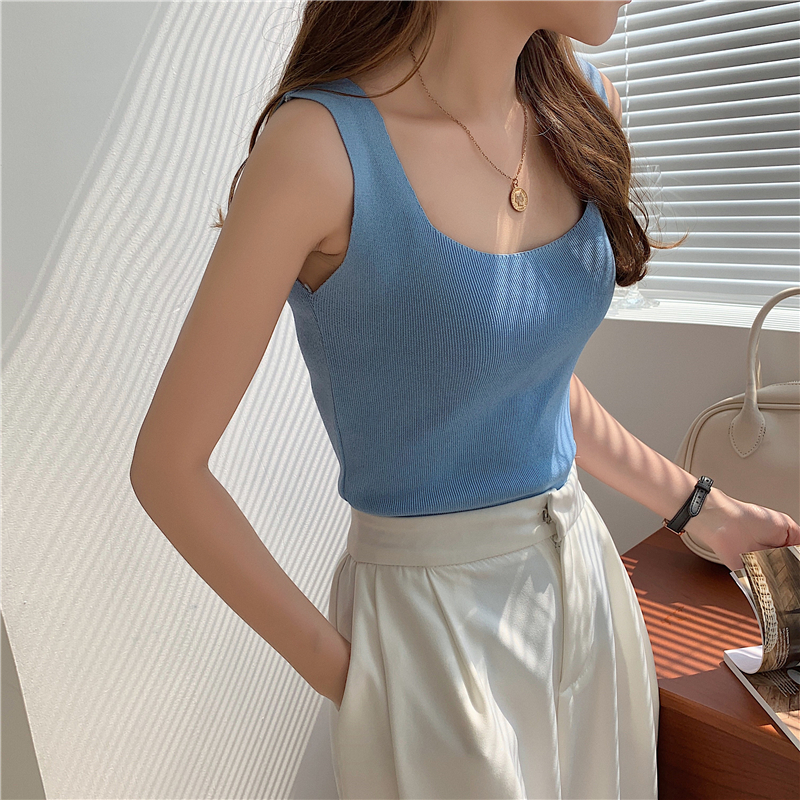 Square Neck Knit Tank 方领针织背心*8Colors