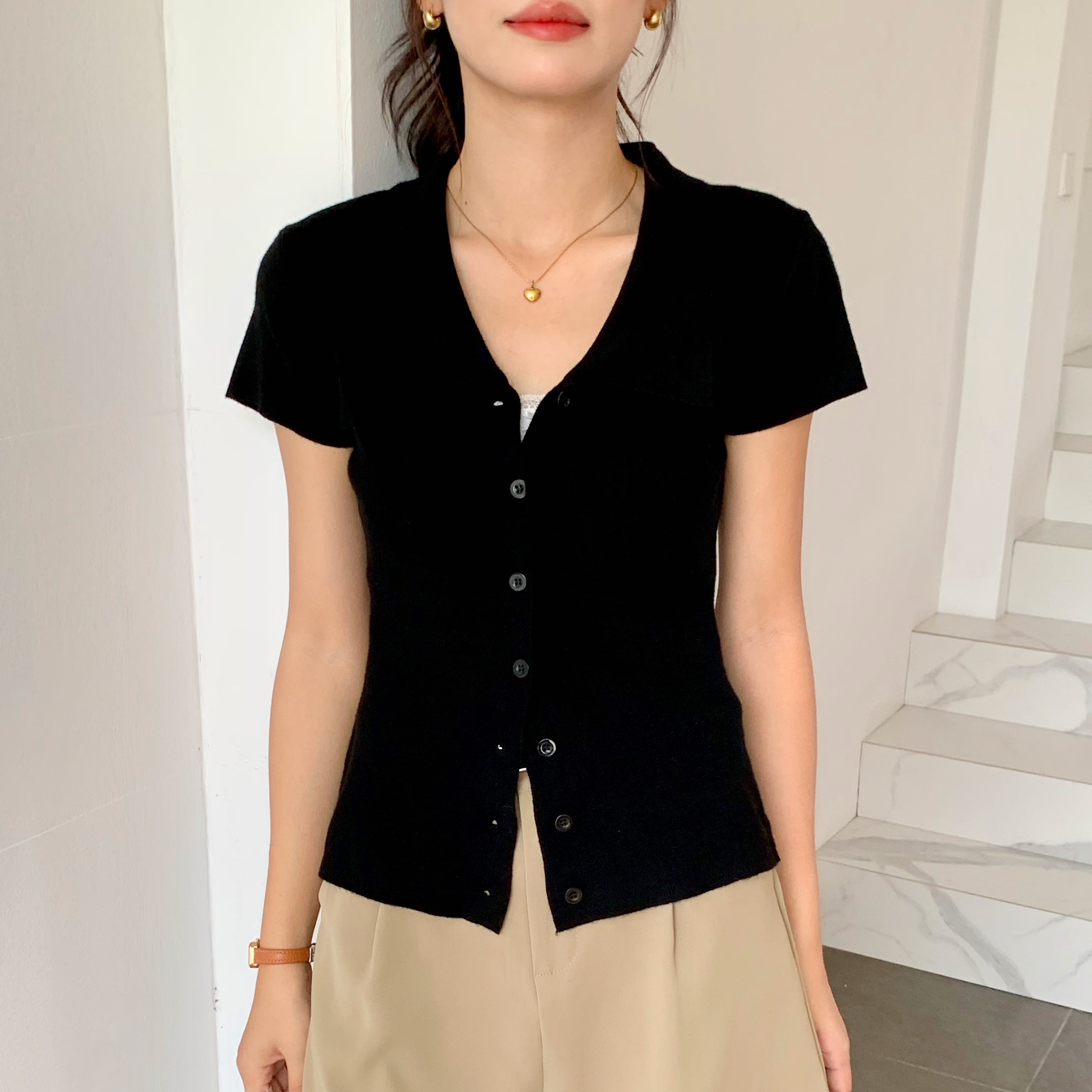 Classic Collared Button-Up Knit 翻领针织开衫*3 Colors