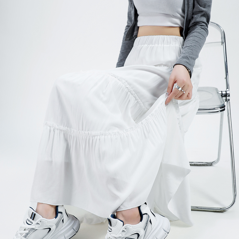 RINA Tiered Maxi Skirt 白色蛋糕裙