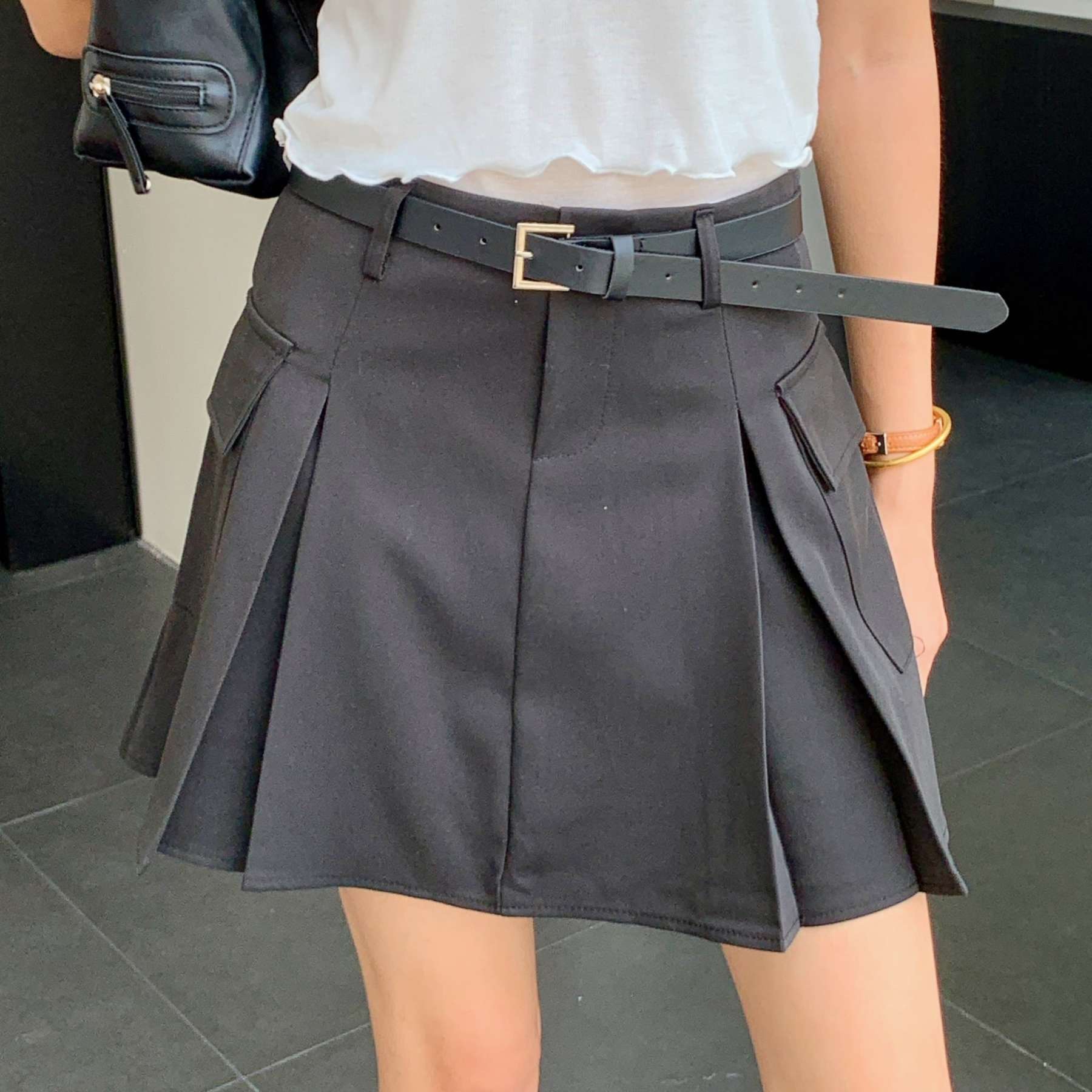 Pocket Mini Skirt 口袋短裙~配腰带*2 Colors