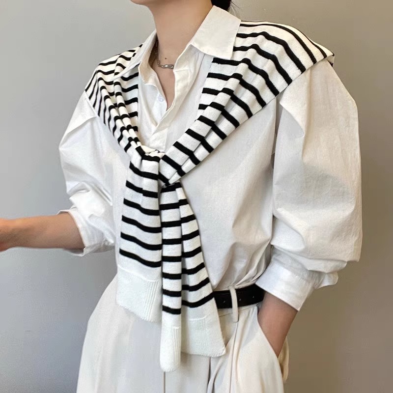 Stripe Shoulder Wrap Shawl 条纹小披肩*5 Colors