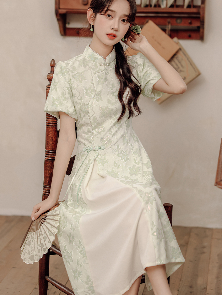 2024 Spring and Summer New Elegant Improved National Style Dress New Chinese Style Girl's Casual Cheongsam Dress 40