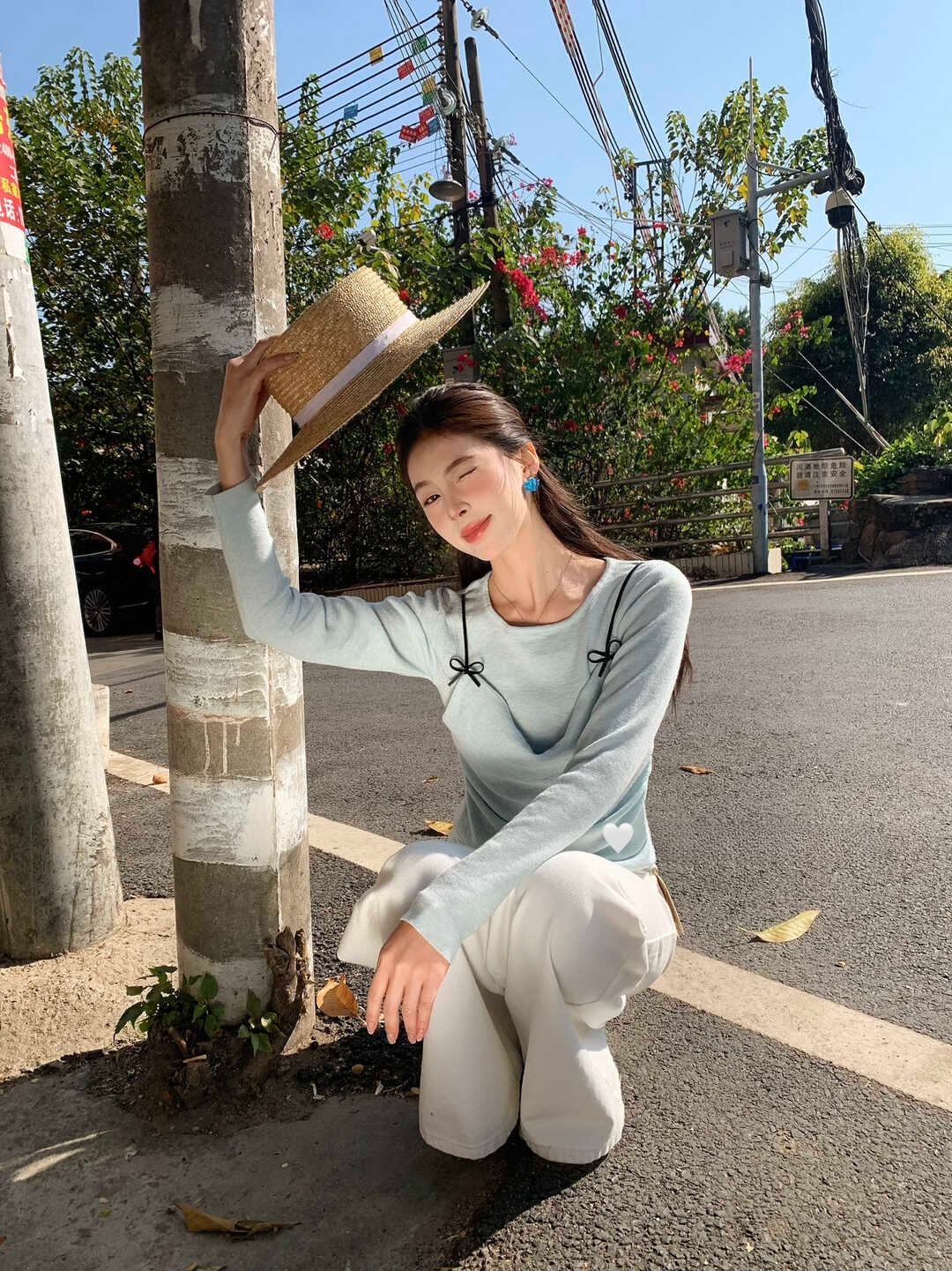 Sweet Bow Faux Two-Piece Knit Top 氧气甜美感~立刻入坑甜美蝴蝶结吊带假两件针织衫*7 Colors