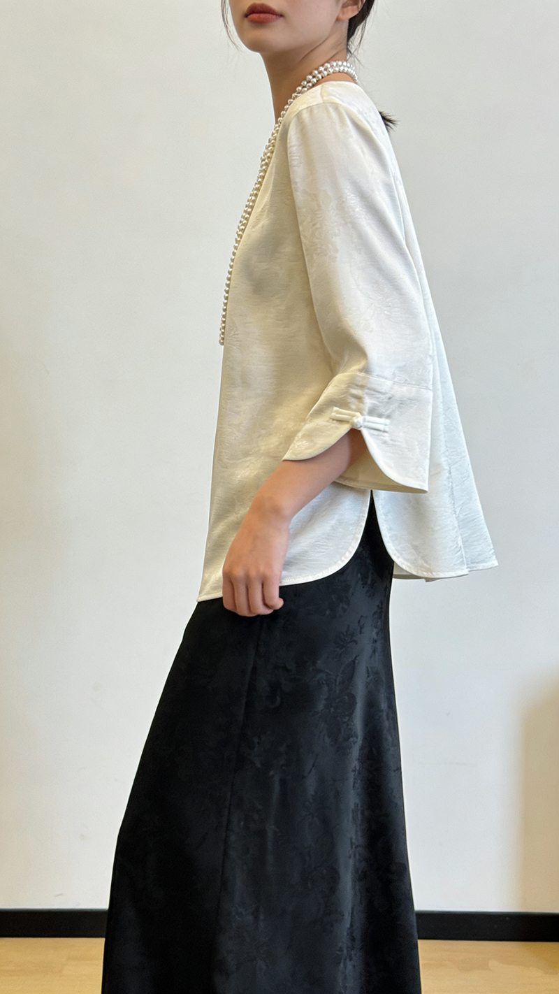 Jacquard Half-Sleeve Top 提花中袖上衣