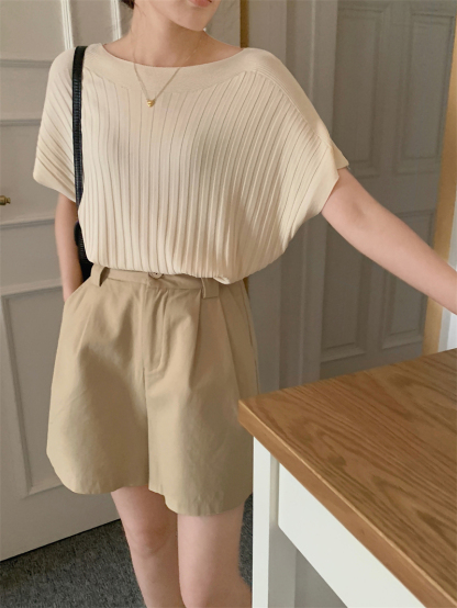Ice Silk Knit Top 坑条冰丝针织上衣*6色