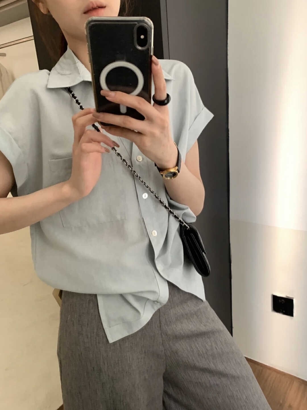 Rolled-Sleeve Short-Sleeve Shirt 卷边百搭短袖衬衫*11 Colors