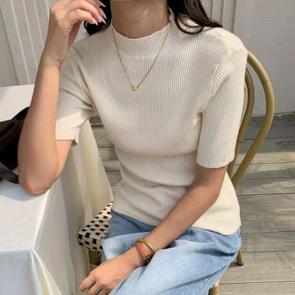 High Neck Ribbed Knit Top 高领罗纹针织上衣*4 Colors
