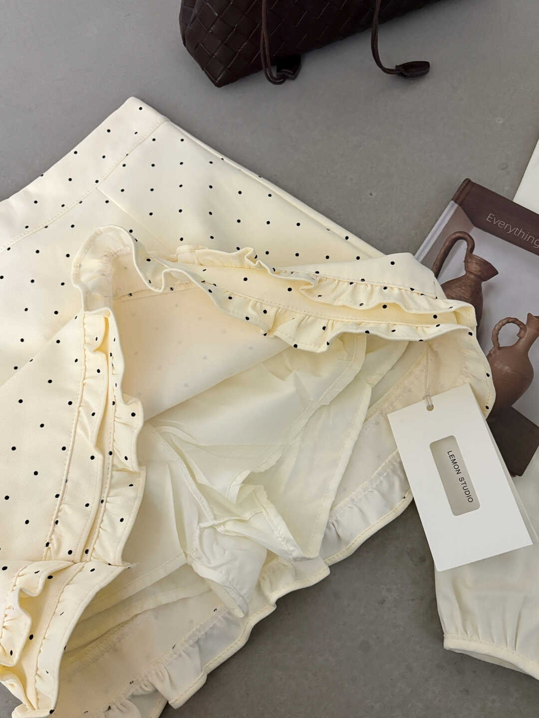 Ruffled Polka Dot Midi Skirt