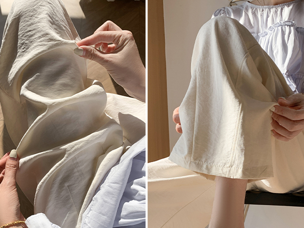 Textured Milk Pants for Women Summer Loose Draped Straight Leg Harem Pants Casual Acetate Velvet Cream Tapered Pants 肌理感奶芙裤