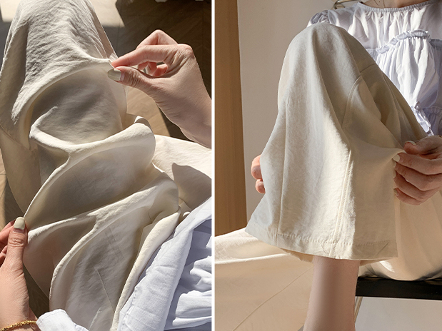 Textured Milk Pants for Women Summer Loose Draped Straight Leg Harem Pants Casual Acetate Velvet Cream Tapered Pants 肌理感奶芙裤