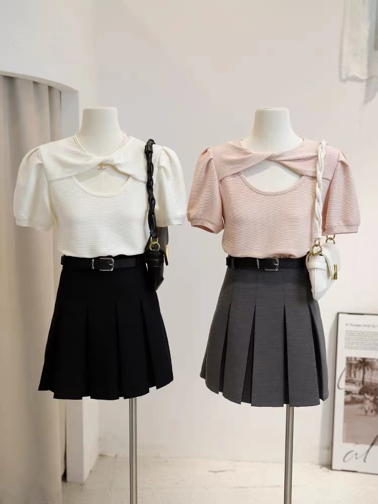 Knot Puff Sleeve T-shirt 纽结泡泡袖T恤 * 3 Colors