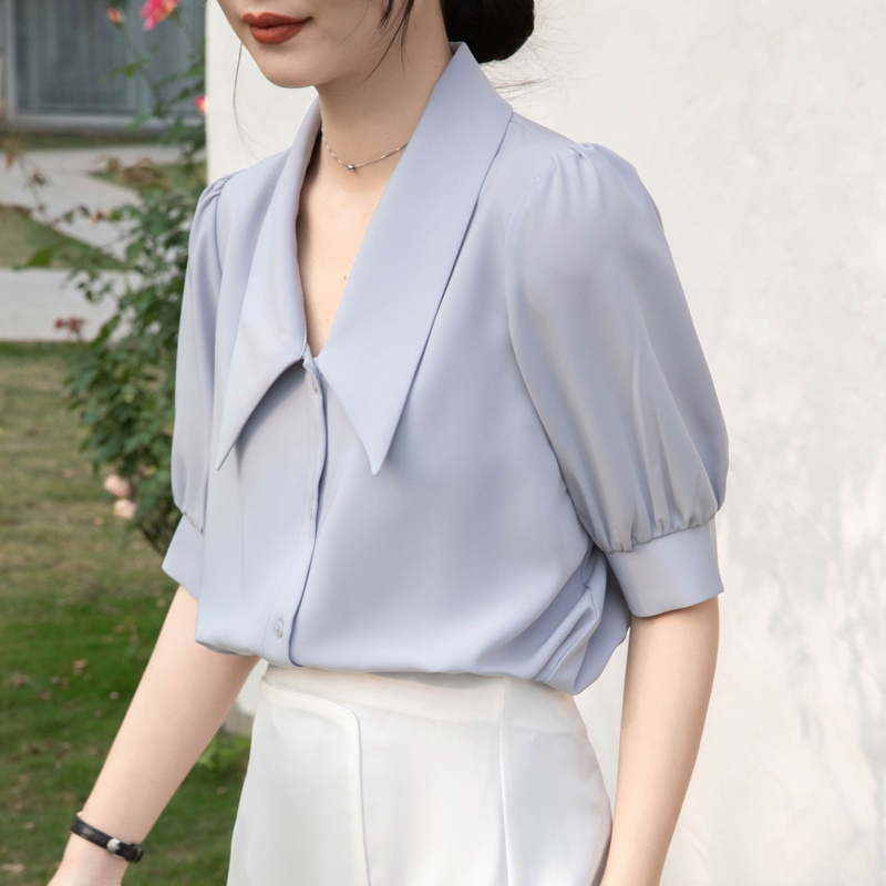 Real Shot 2024 Summer New White Shirt High-Grade Temperament Top Design Sense Niche Chic Long Sleeve Shirt for Women