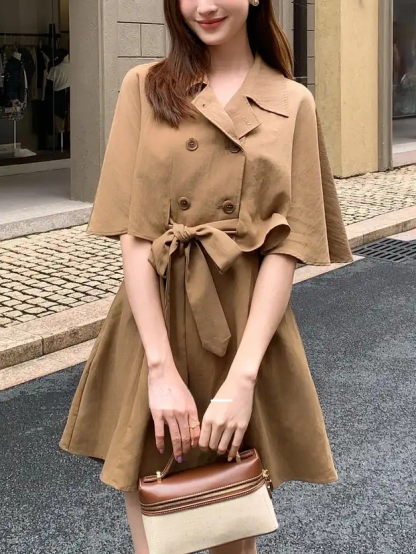 LUXE Cape-Sleeve Dress 千金斗篷设计连身裙 * 3 Colors