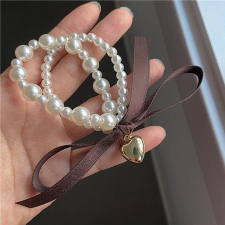 Pearl Butterfly Hair Tie 珍珠蝴蝶结发圈*3色 