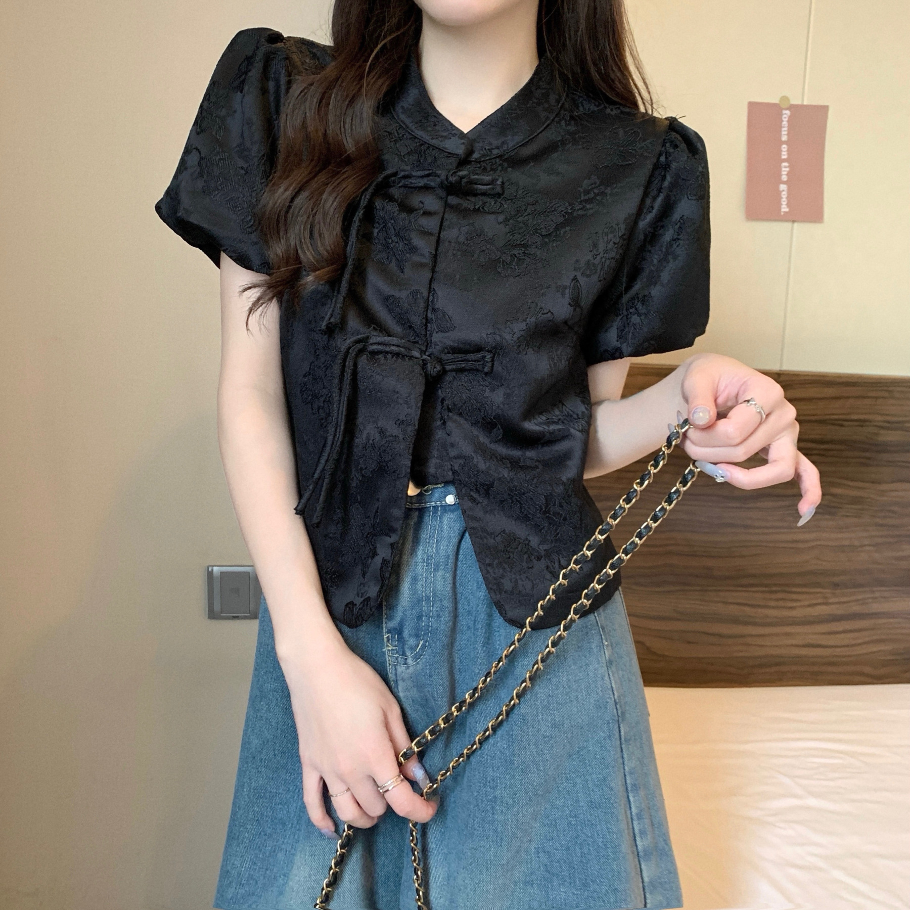 提花泡泡袖衬衫 Jacquard Puff Sleeve Top*5 Colors