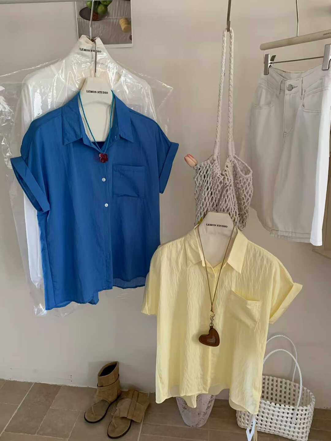 Rolled-Sleeve Short-Sleeve Shirt 卷边百搭短袖衬衫*11 Colors