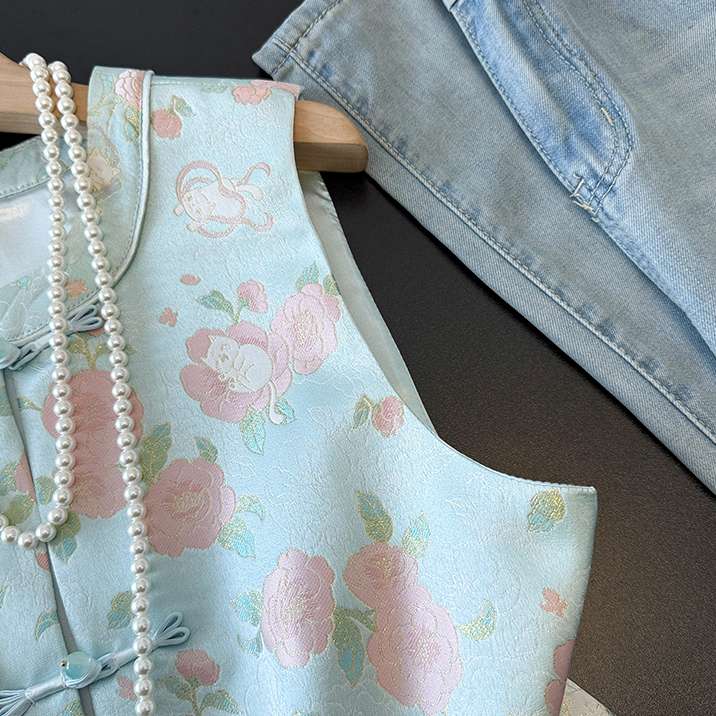 LUMEA Satin Rose Vest 缎面蔷薇马甲#051 * 2 Colors