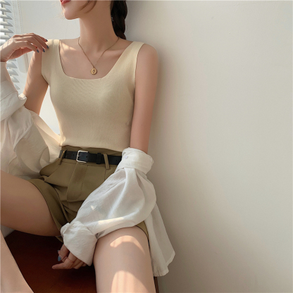 Square Neck Knit Tank 方领针织背心*8Colors