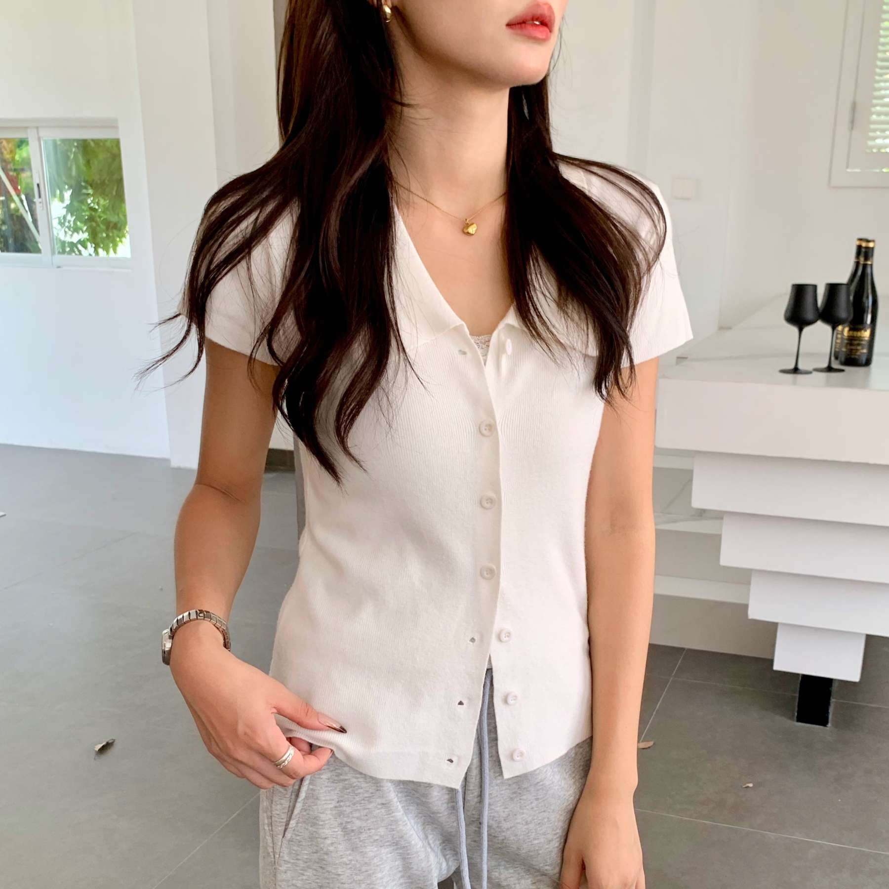 Classic Collared Button-Up Knit 翻领针织开衫*3 Colors