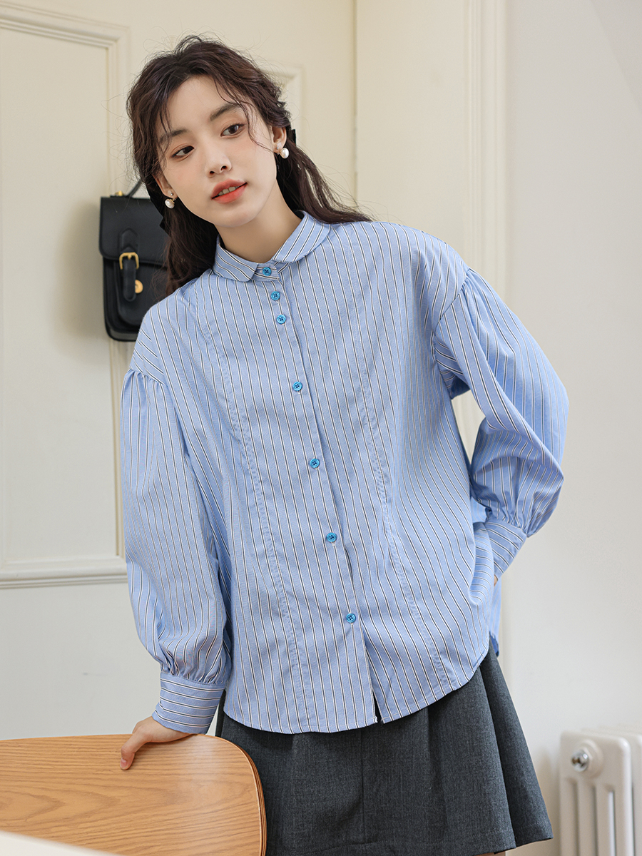 Old-school Color Block Striped Shirt 复古撞色纹长袖衬衫