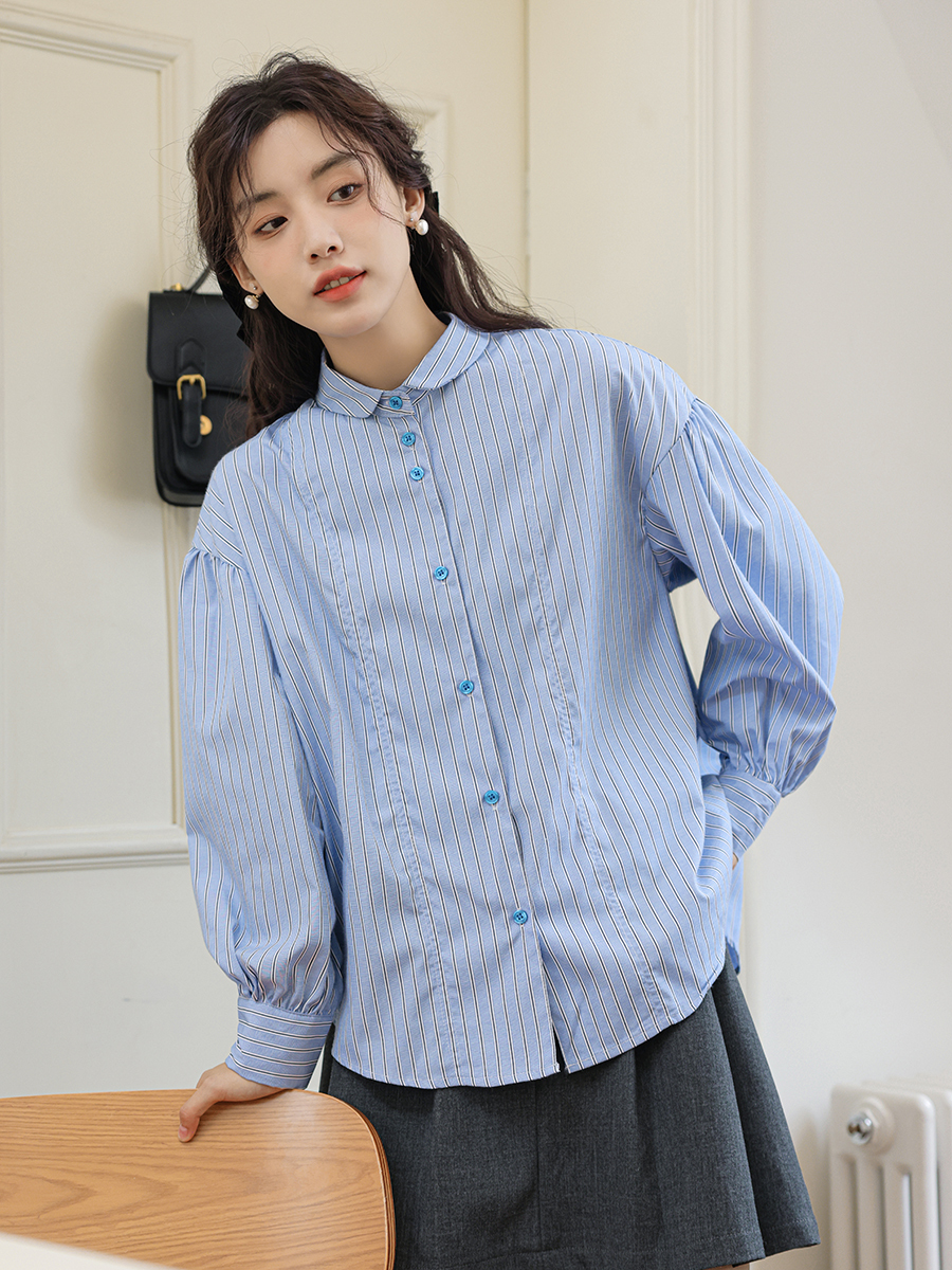 Old-school Color Block Striped Shirt 复古撞色纹长袖衬衫