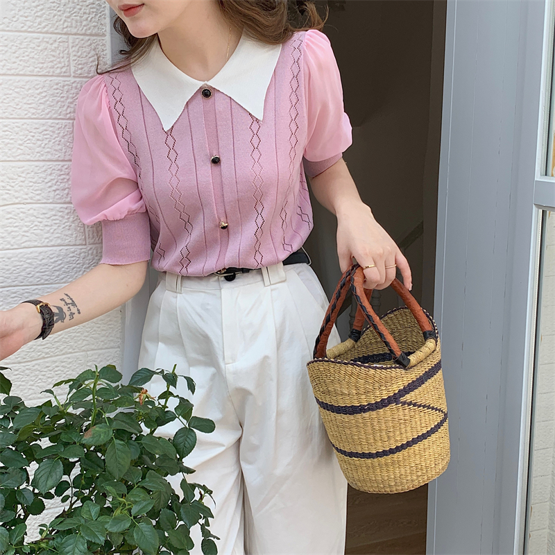 Classic Knit Top 小香风镂空针织上衣*4Colors