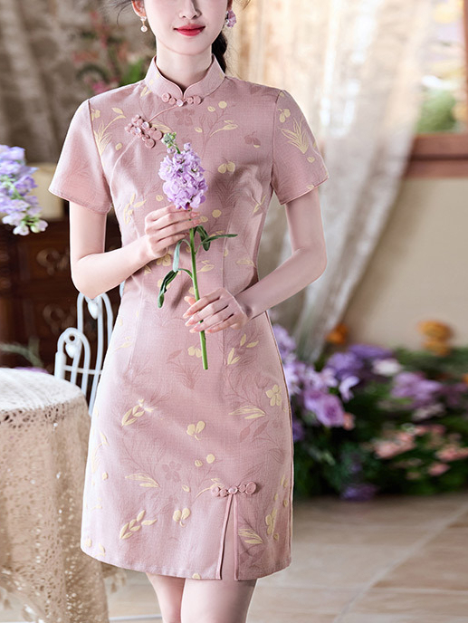 National Style New Chinese Style Short Cheongsam Improved Young Style 2025 New Girl Retro Short Sleeve Small Size Summer