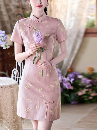 National Style New Chinese Style Short Cheongsam Improved Young Style 2025 New Girl Retro Short Sleeve Small Size Summer
