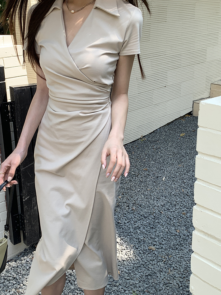 Classy OL Asymmetric Dress 气质OL风不对称连衣裙*2Colors