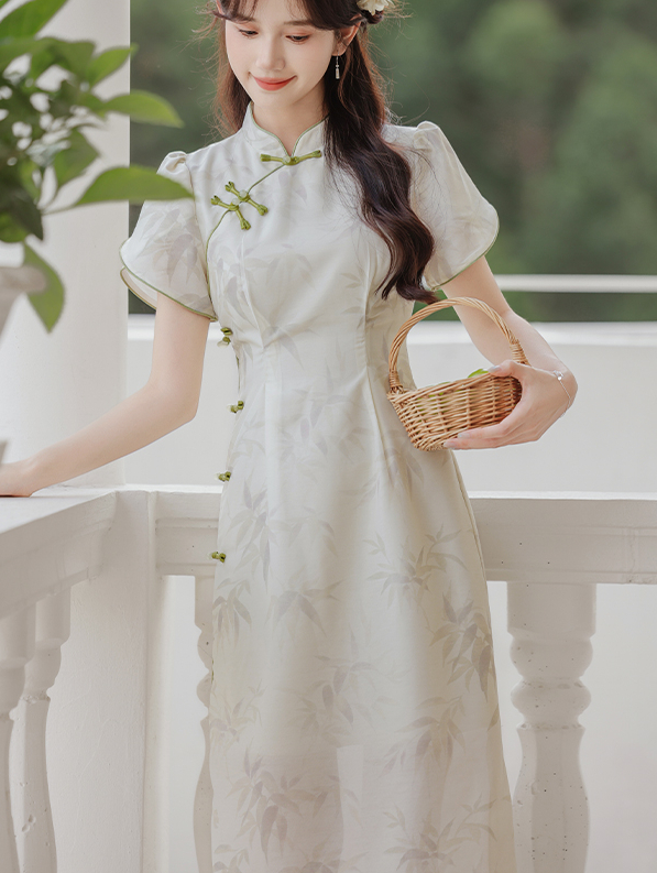 Bright Moon Bamboo New Chinese Improved Cheongsam Dress Women's Summer 2024 New Temperament Dress 50