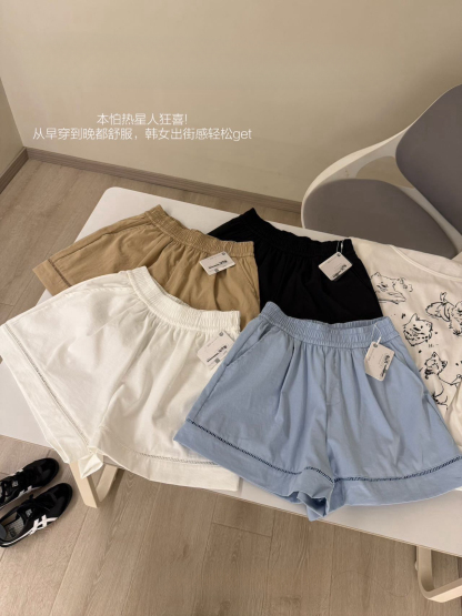 Eyelet A-Line Shorts 镂空A字短裤*4 Colors