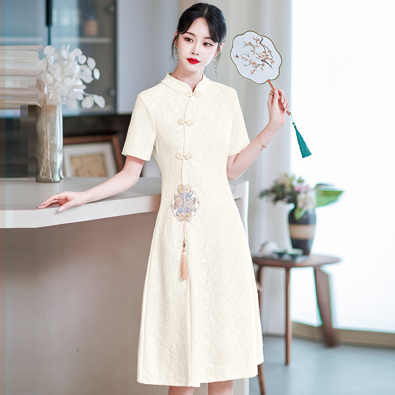 Tassel Embroidery Dress 刺绣流苏中式连衣裙*2 Colors