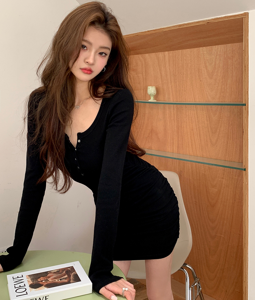 辣妹包臀连衣裙 sexy waist-cinching dress for women, tight-fitting bodycon short dress