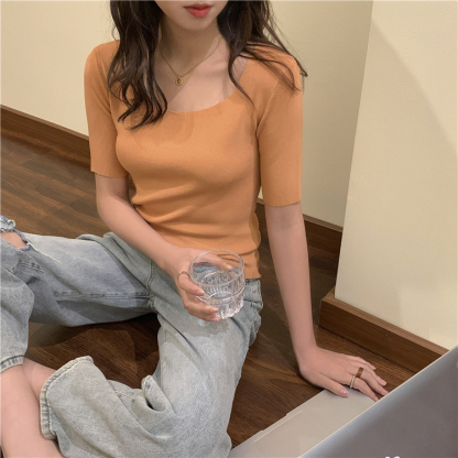 Classic Ice Silk Square Tee 复古方领冰丝T恤*8 Colors