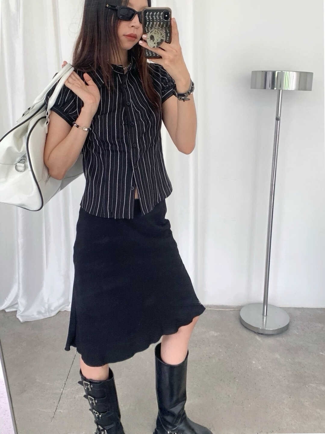 Vintage Striped Color-Block Shirt 复古条纹撞色衬衫*2 Colors