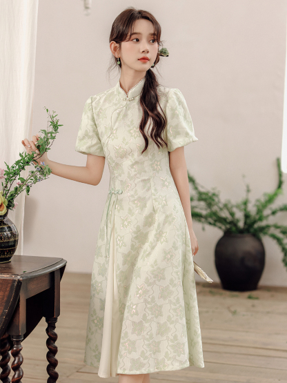 2024 Spring and Summer New Elegant Improved National Style Dress New Chinese Style Girl's Casual Cheongsam Dress 40