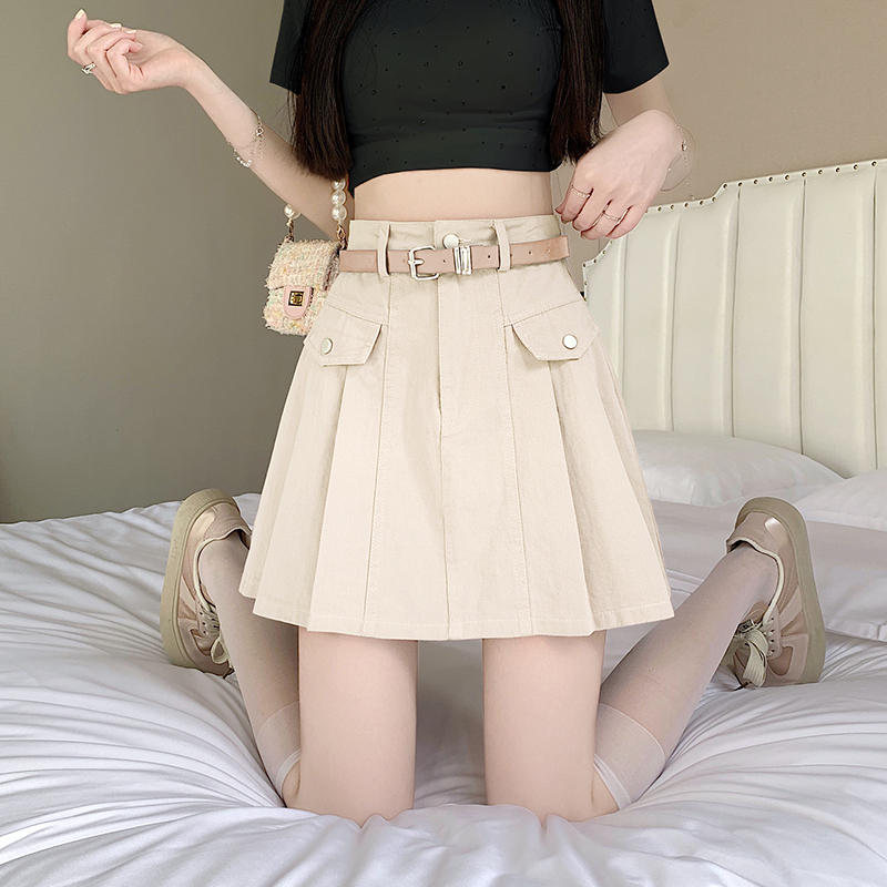 High Waist Elegant Slimming Short Skirt 百褶半身裙