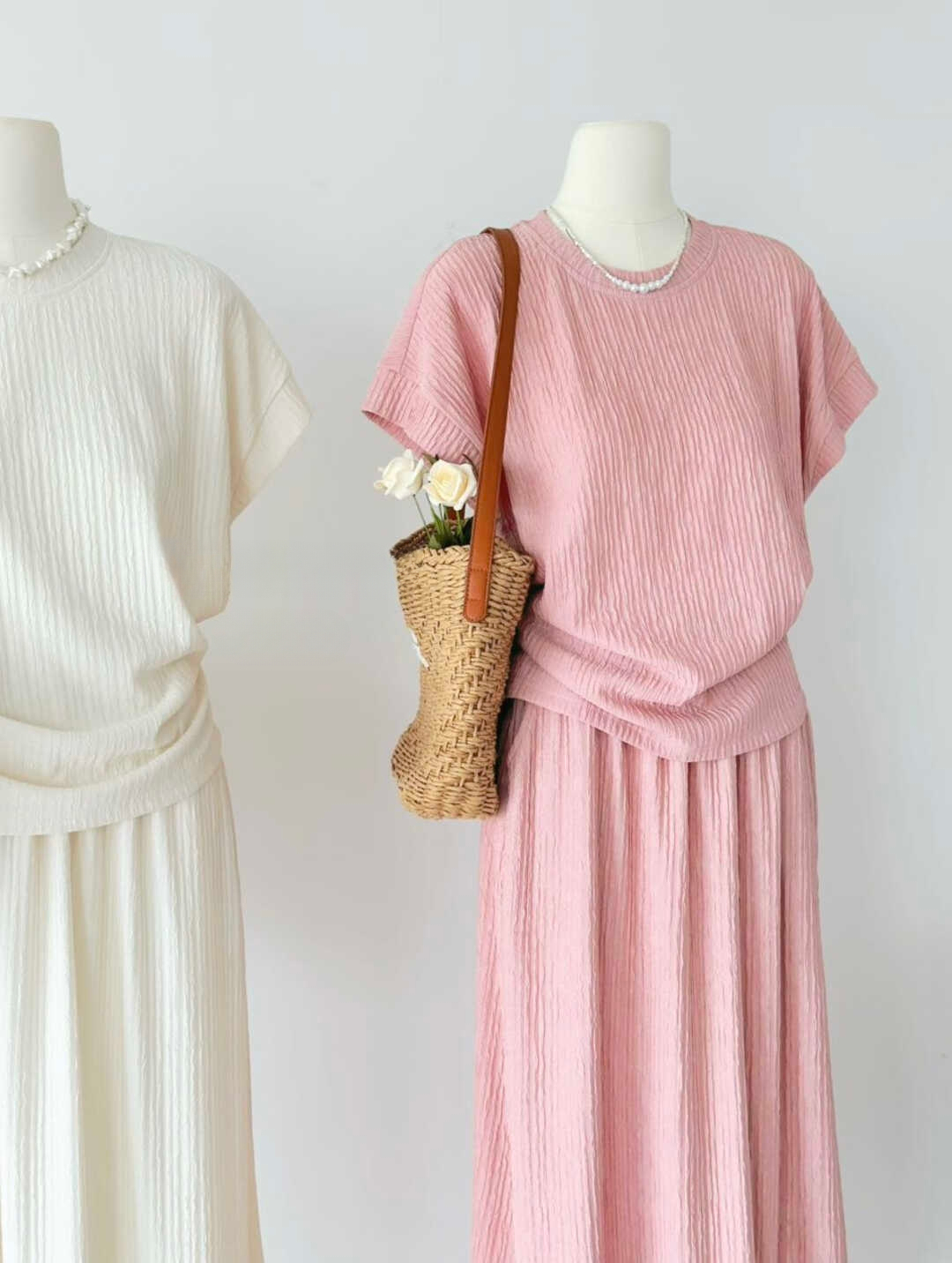 EVERYDAY Casual Tee & Skirt Set 休闲百搭T恤+半身裙套装*5 Colors