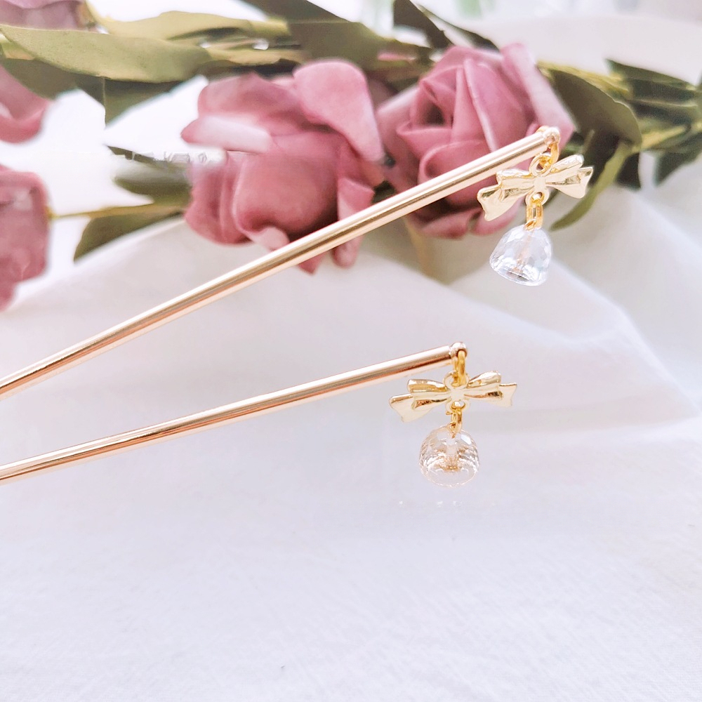 蝴蝶结水晶铃铛发簪*2 Colors