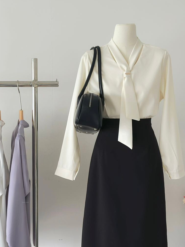 PARVÉ Scarf Tie Blouse 飘带轻奢衬衫*5 Colors