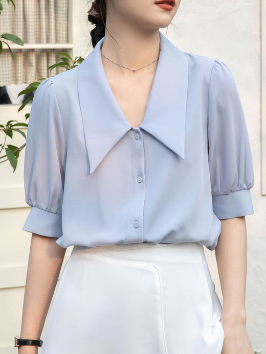 Real Shot 2024 Summer New White Shirt High-Grade Temperament Top Design Sense Niche Chic Long Sleeve Shirt for Women