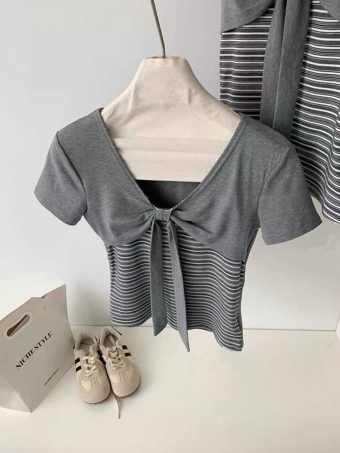 RINA Bow Layered T-Shirt 蝴蝶结假两件T恤*3 Colors