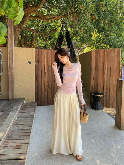 Spring Flowy Wide-Leg Casual Pants 春日飘飘裤！舒适感拉满♡ 气质温柔慵懒风垂感显瘦百搭休闲裤*4 Colors