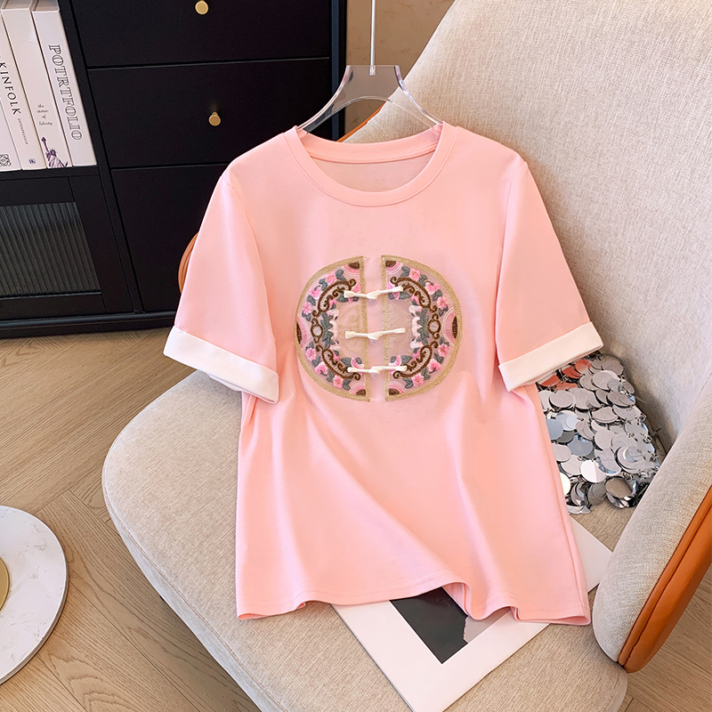 Contrast Embroidered Tee 新中式刺绣撞色T恤*2 Colors