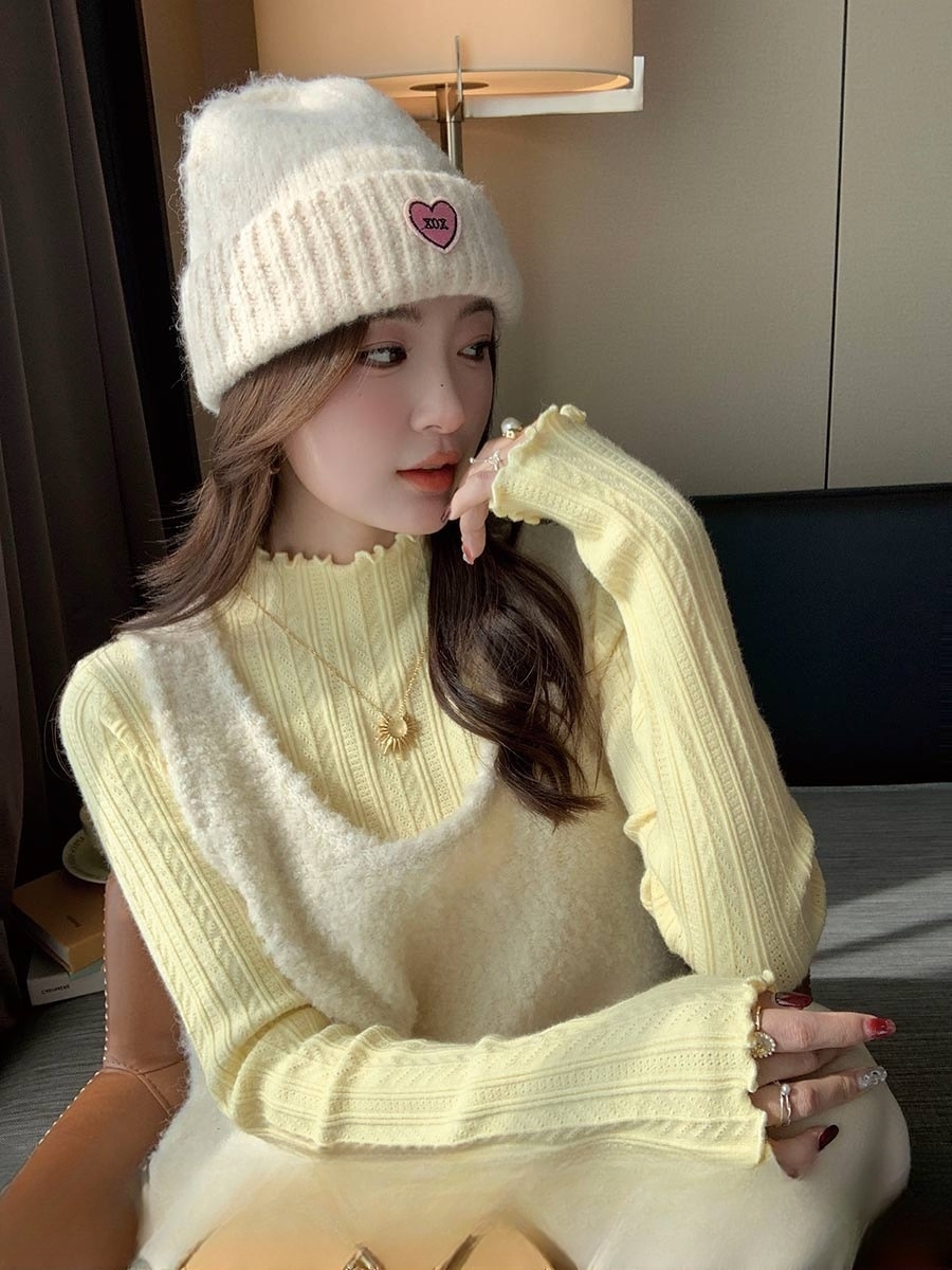 Mock Neck Ruffle Trim Long Sleeve Top 半高领木耳边长袖上衣*11 Colors