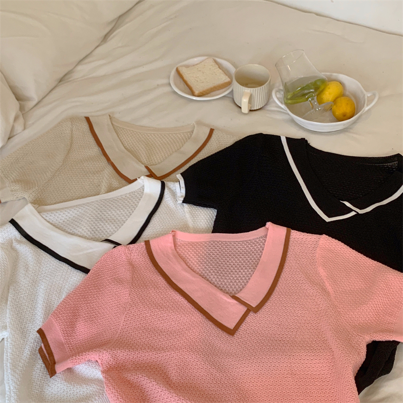 Calina Knit Top 斜方领针织上衣*4 Colors